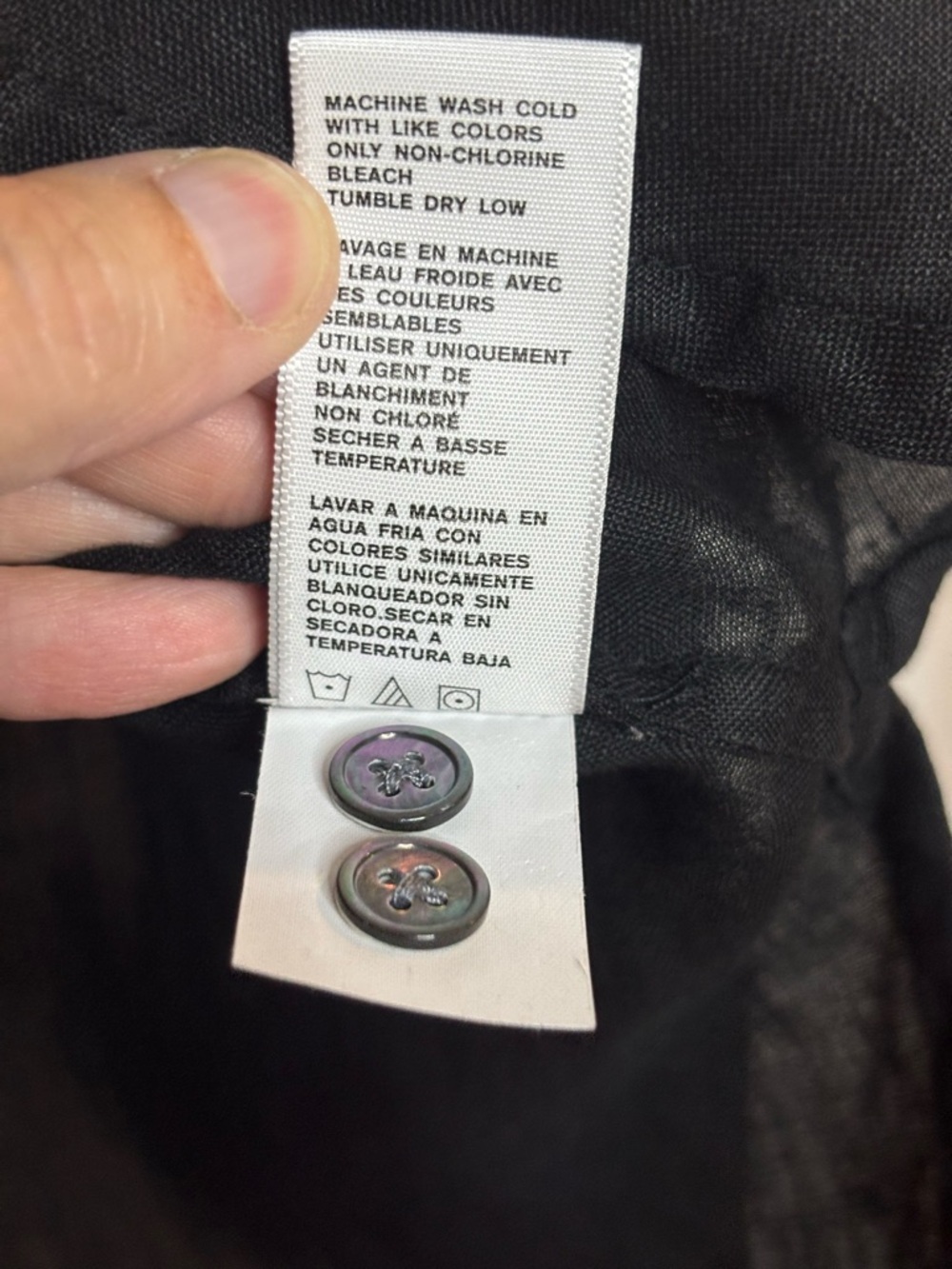 EUC James Perse Womens Black Linen Button-Up Shirt size 1/S - Picture 6 of 8